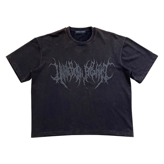 Metal Logo Vintage Washed Cropped Tshirt