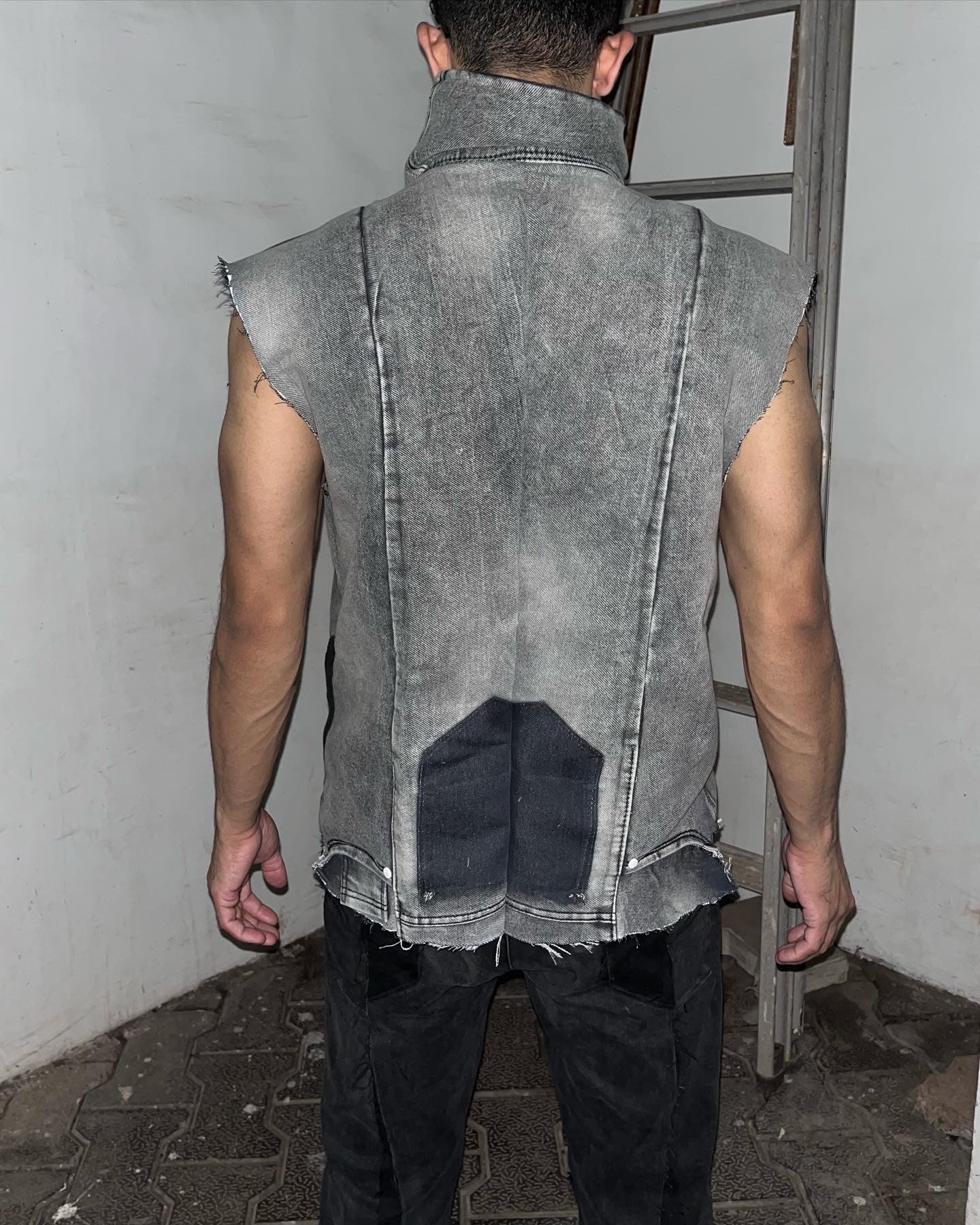 Reconstructed Washed Denim Jacket