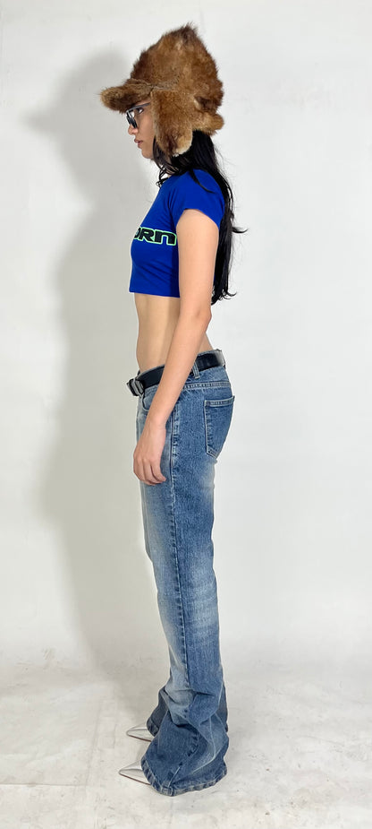 LOW WAIST FLARED JEANS - VINTAGE BLUE