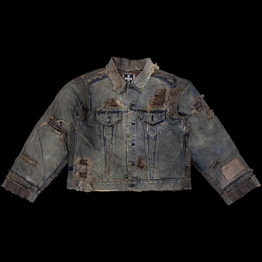 Reconstructed Denim Jacket - Hand washed/ distressed