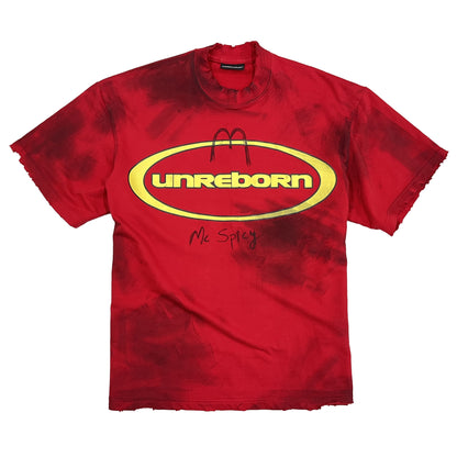 NEW LOGO SUPER DISTRESSED MC SPICY T-SHIRT OVERSIZED - RED