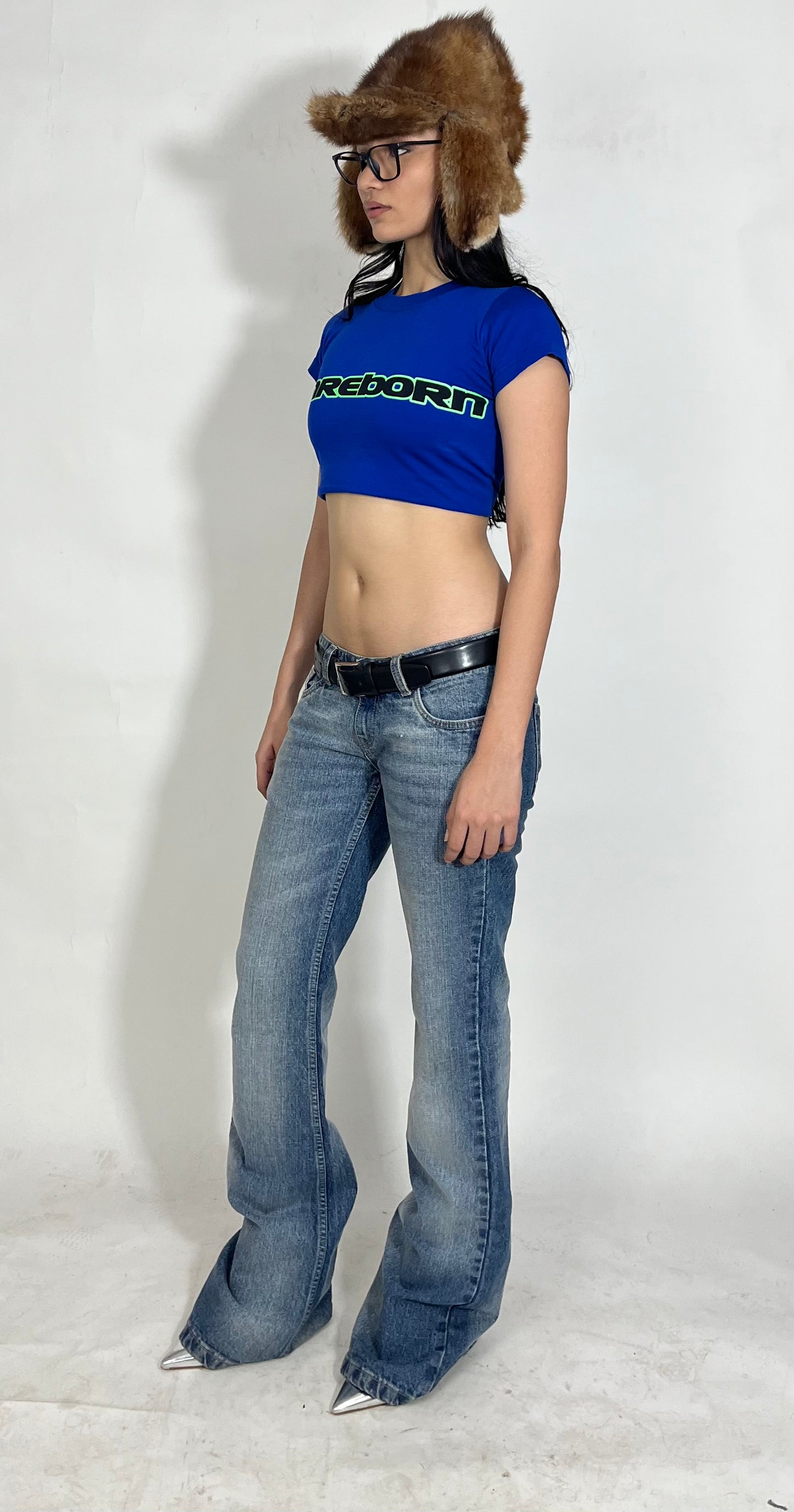 LOW WAIST FLARED JEANS - VINTAGE BLUE