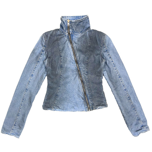 HIGH NECK JACKET - DIRTY LIGHT BLUE