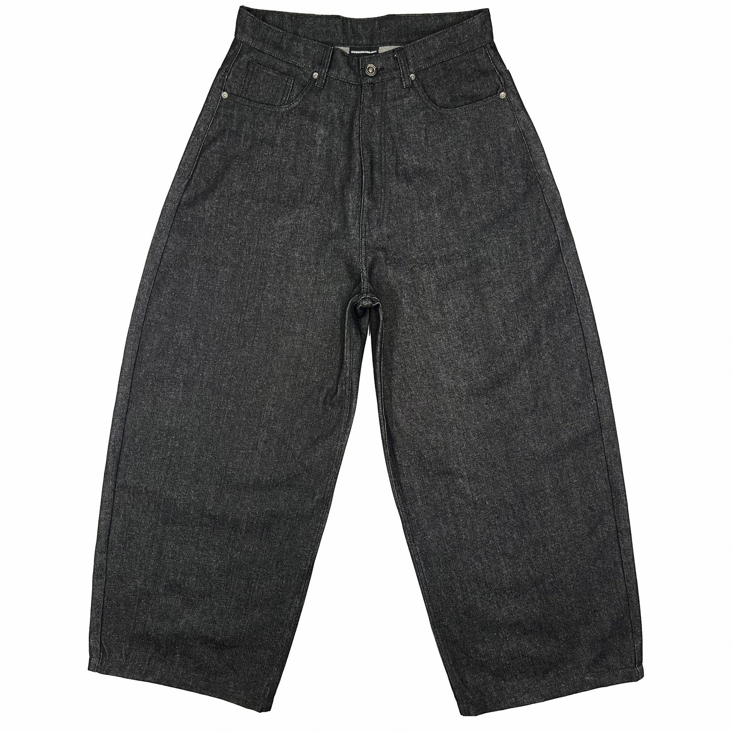 SUPER BAGGY RAW DENIM JEANS - BLACK