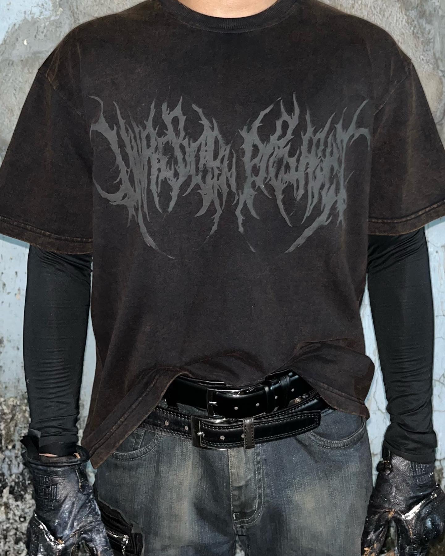 Metal Logo Vintage Washed Cropped Tshirt