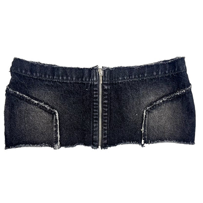 MINI DENIM SKIRT - BLACK