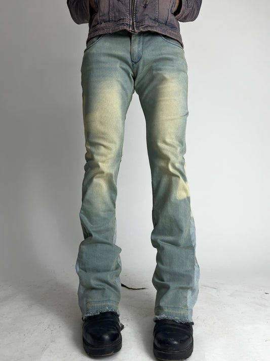 Flared Vintage Wash Jeans