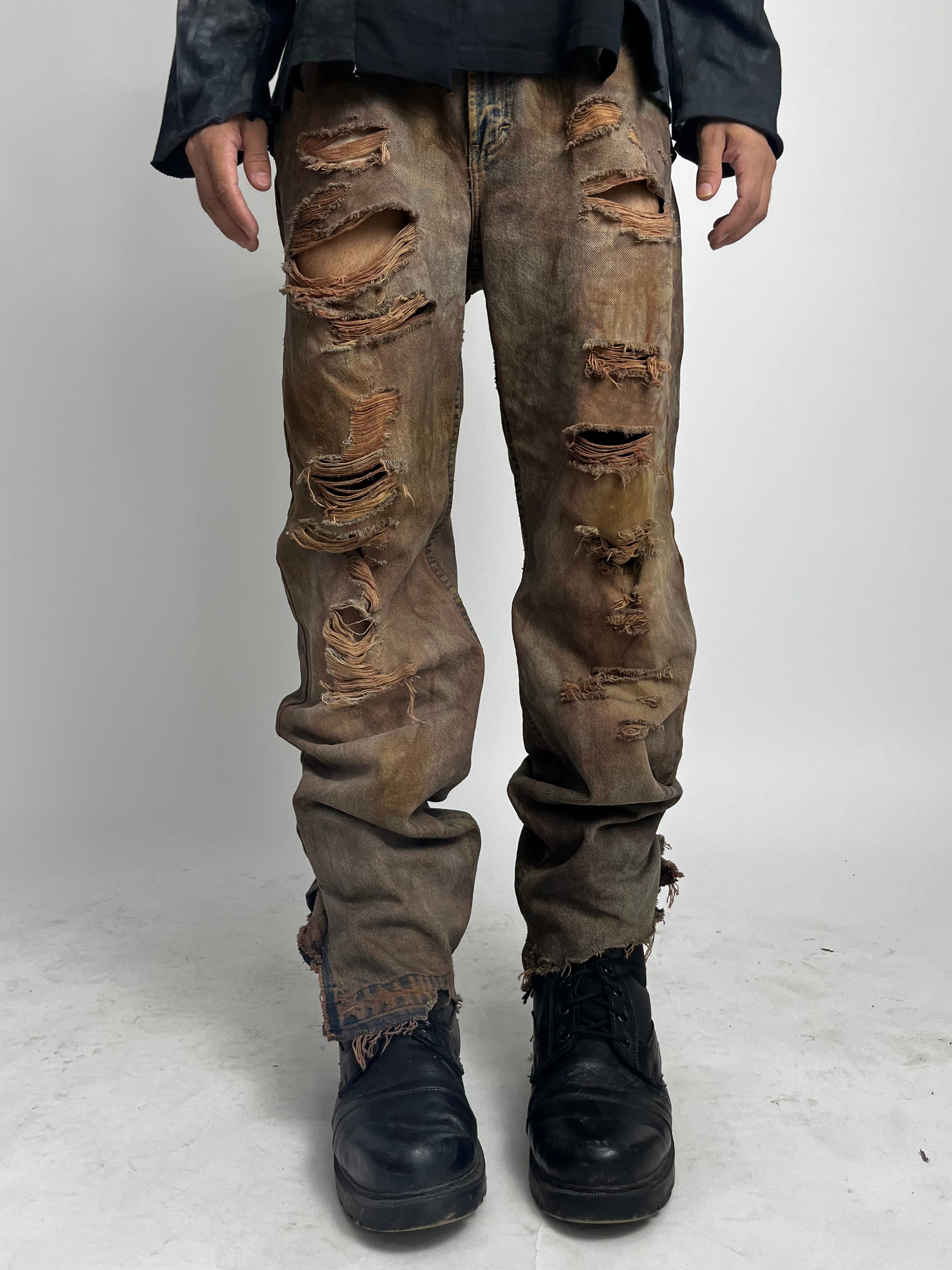 Distressed Mud Wash Jeans – Unreborn Project