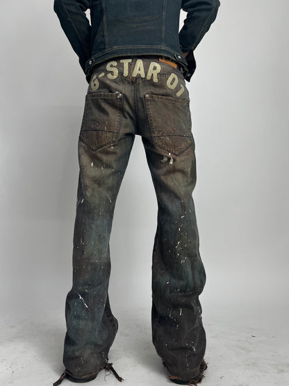 Reconstructed + Distressed Mud Wash Jeans